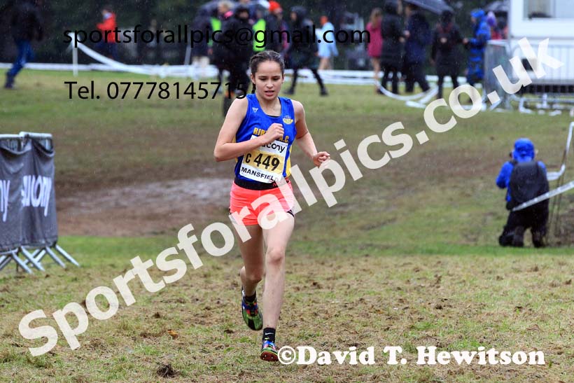 Girls Under-13s 2023 National Cross Country Relays, Berry Hill Park, Mansfield.  Photo: David T. Hewitson/Sports for All Pics